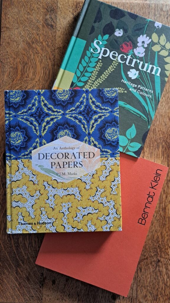 Front cover of three books of colour inspiration.