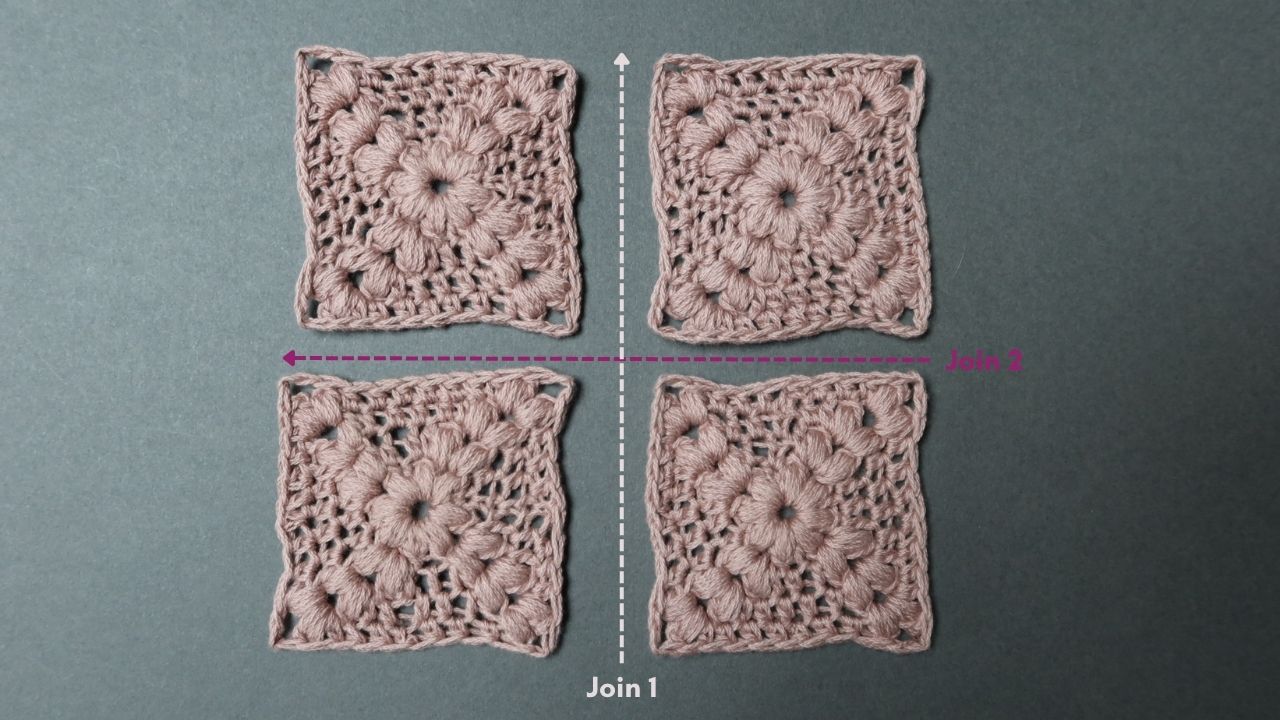 Overhead Join Patterns Whip Stitch Join Crochet Squares & Seams - Photo Tutorial - FayDHDesigns