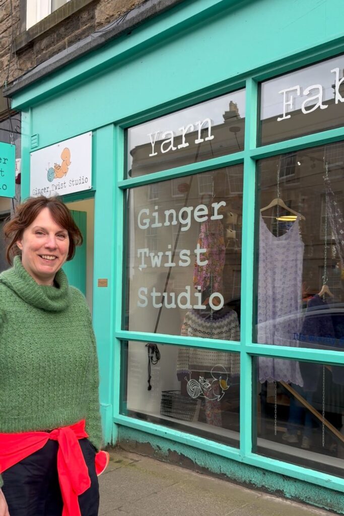 Shop front of Ginger Twist Studio yarn shop in Edinburgh.