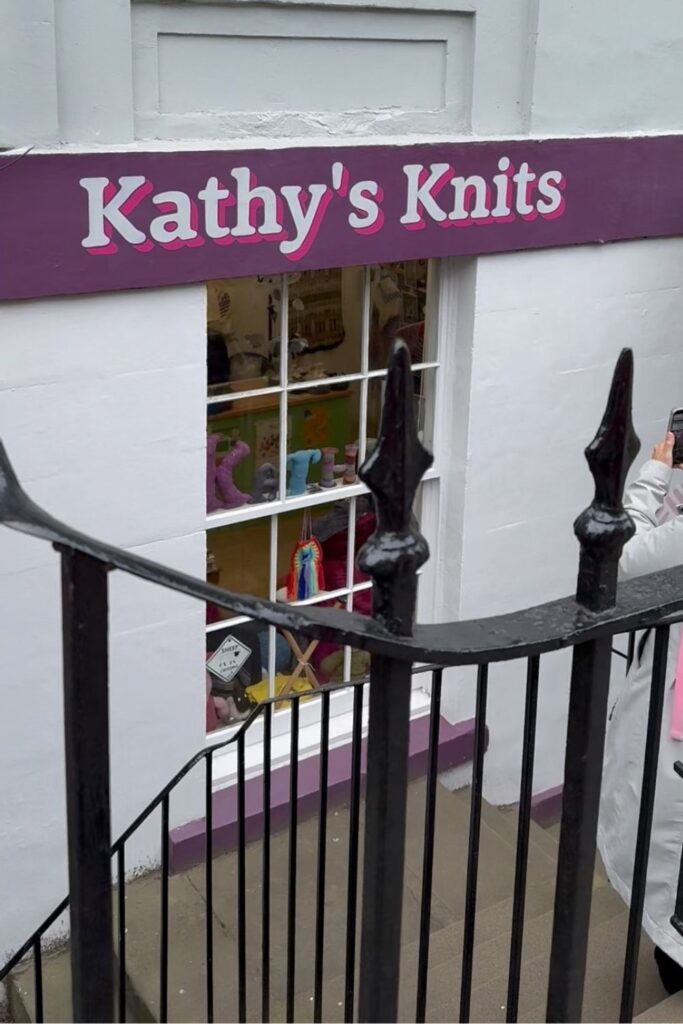 Shop front of Kathy's Knits yarn shop in Edinburgh.