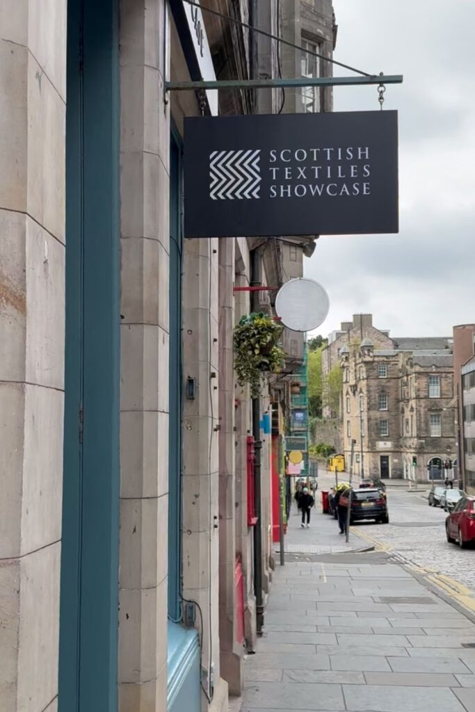 Outside front of Scottish Textiles Showcase shop, Edinburgh.